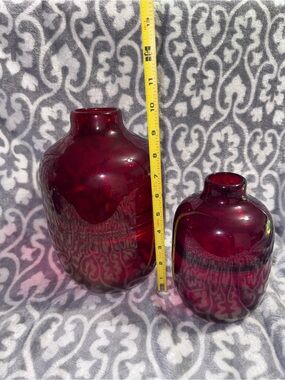 Deep Ruby Glass Vase - Home Accents